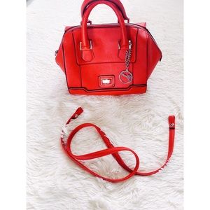 Red GUESS satchel bag